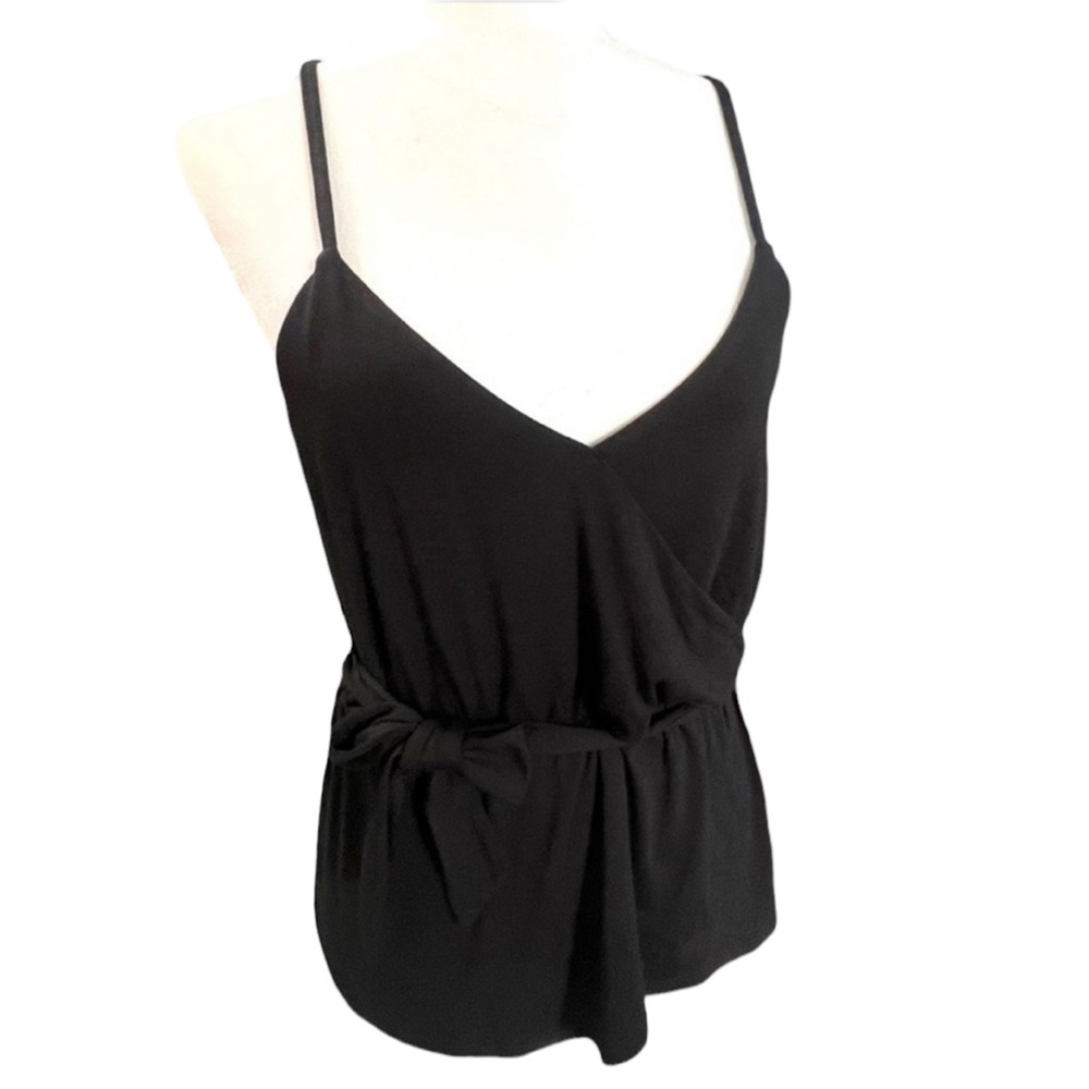 Bar III Essentials Spaghetti Strap Deep Black Top… - image 1